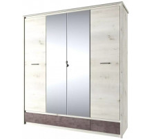 Четырехстворчатый шкаф для одежды с зеркалом Бьёрк 4DG3S Z