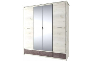 Четырехстворчатый шкаф для одежды с зеркалом Бьёрк 4DG3S Z
