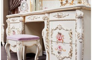 Туалетный столик с зеркалом Венеция Классик (крем)