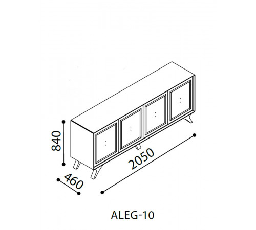 Длинный комод для посуды в гостиную Алегро ALEG-10