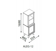 Одностворчатый шкаф витрина для посуды в гостиную Алегро ALEG-12