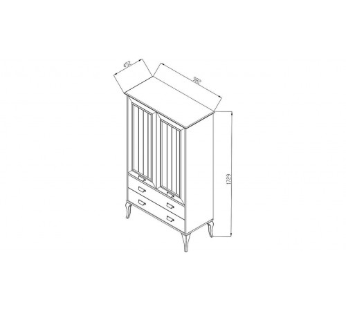 Двустворчатый шкаф витрина для посуды Andera (Андера) andr-13