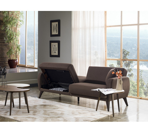 Трехместный Диван-кровать Flexy Флекси (коричневый)