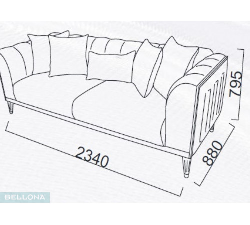 Трехместный диван-кровать Гравита (Gravita) GRAV-02 Беллона