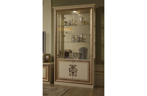 Шкаф-витрина двухдверный Анита (бежевый глянец)