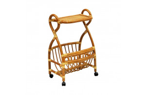 Столик с подставкой для газет Classic Rattan 17/17 из ротанга на колесиках