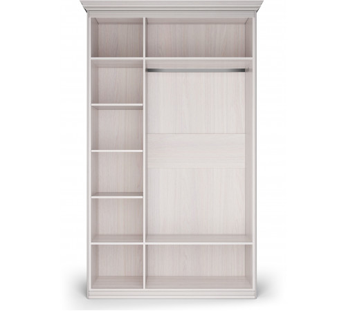 Шкаф 3-х дверный с глухой и зеркальной дверью Неаполь Ясень анкор светлый (патина "серебро")