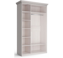 Шкаф 3-х дверный зеркальный Неаполь Ясень анкор светлый (патина "серебро")