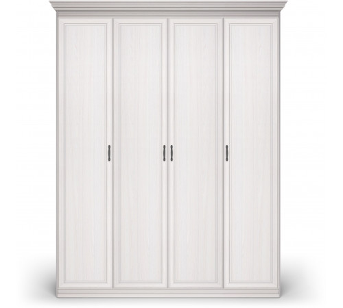 Шкаф 4-х дверный Неаполь Ясень анкор светлый (патина "серебро")