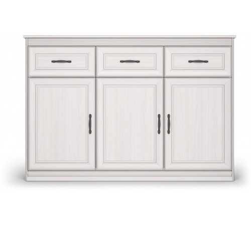 Большой комод Неаполь Ясень анкор светлый (патина "серебро")