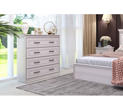 Комод Неаполь Ясень анкор светлый (патина "серебро")