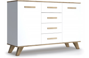 Большой комод  Вега Скандинавия "Комодино" (глянец, белый + дуб каньон)