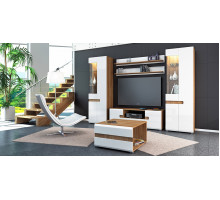 Модульная мебель для гостиной Леонардо белый полуглянец композиция 2