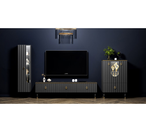 Комбинированный шкаф витрина Лоренсо МН-043-01