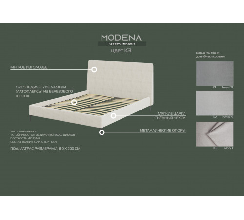 Мягкая кровать Палермо МН