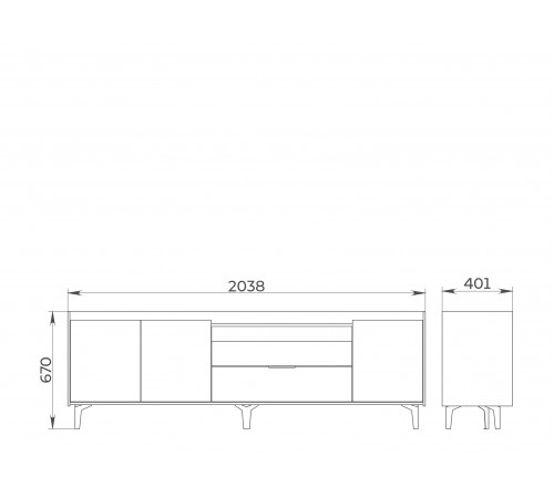 Тумба под ТВ в гостиную Модена МН-048-04