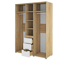 Трехстворчатый шкаф для одежды и белья с зеркалом в спальню Леонардо МН-026-08