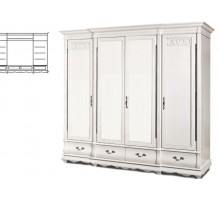 Шкаф для одежды Оскар ММ-216-01/04 (белая эмаль+пт)