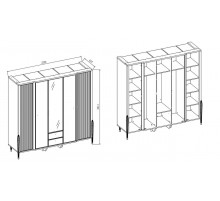 Пятистворчатый шкаф Gravita (Гравита) GRAV-33 Распродажа с экспозиции