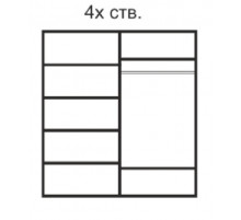 Четырехстворчатый шкаф для одежды с зеркалом Rimini Solo РМШ1/4 (s) (слоновая кость)