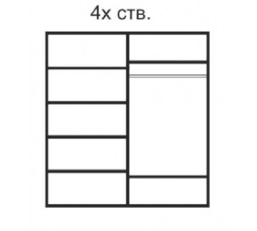 Четырехстворчатый шкаф для одежды с зеркалом Rimini Solo РМШ1/4 (s) (черный)