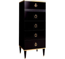 Комод узкий для белья с планкой Rimini Solo РМКМ-2 (s) (черный)