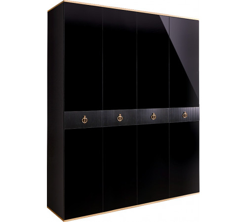 Четырехстворчатый шкаф для одежды Rimini Solo РМШ2/4 (s) (черный)