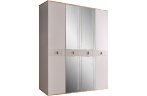 Четырехстворчатый шкаф для одежды с зеркалом Rimini Solo РМШ1/4 (s) (слоновая кость)