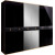 Шестистворчатый шкаф для одежды с зеркалом Rimini Solo РМШ1/6 (s) (черный)