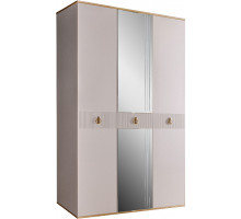 Трехстворчатый шкаф для одежды с зеркалом Rimini Solo РМШ1/3 (s) (слоновая кость)