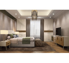 Шестистворчатый шкаф для одежды с зеркалами и ящиками Богемия Вуд (Bogemia Wood) БМШ1/61 (Wo)