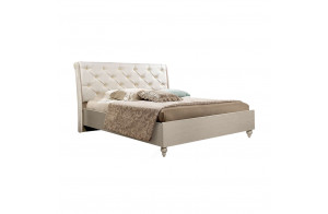 Двуспальная кровать с подъемным механизмом Венеция ВНКР140-1 с мягкой спинкой (дуб седан)