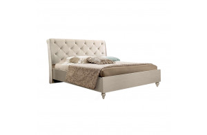 Двуспальная кровать с подъемным механизмом Венеция ВНКР140-2 с мягкой спинкой (дуб седан)