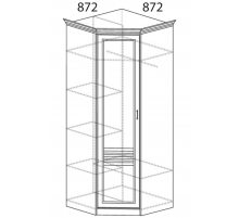 Угловой шкаф для одежды Орлеан 837 ясень светлый