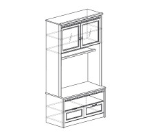 Шкаф витрина комбинированный Лючия 187 темный