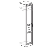 Одностворчатый шкаф для одежды Лира 41 темный