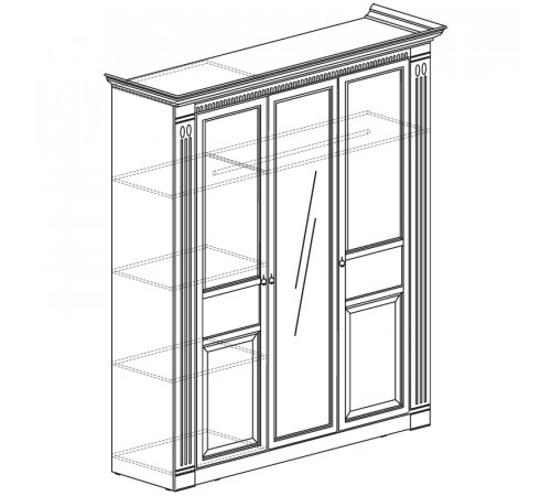 Трехдверный шкаф для одежды Лючия 180 светлый