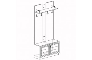Вешалка с тумбой для прихожей Лира 58 светлая