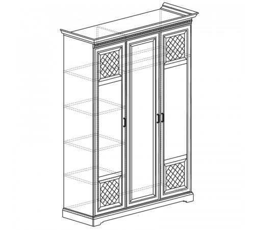 Трехдверный шкаф Парма 800 кремовый 